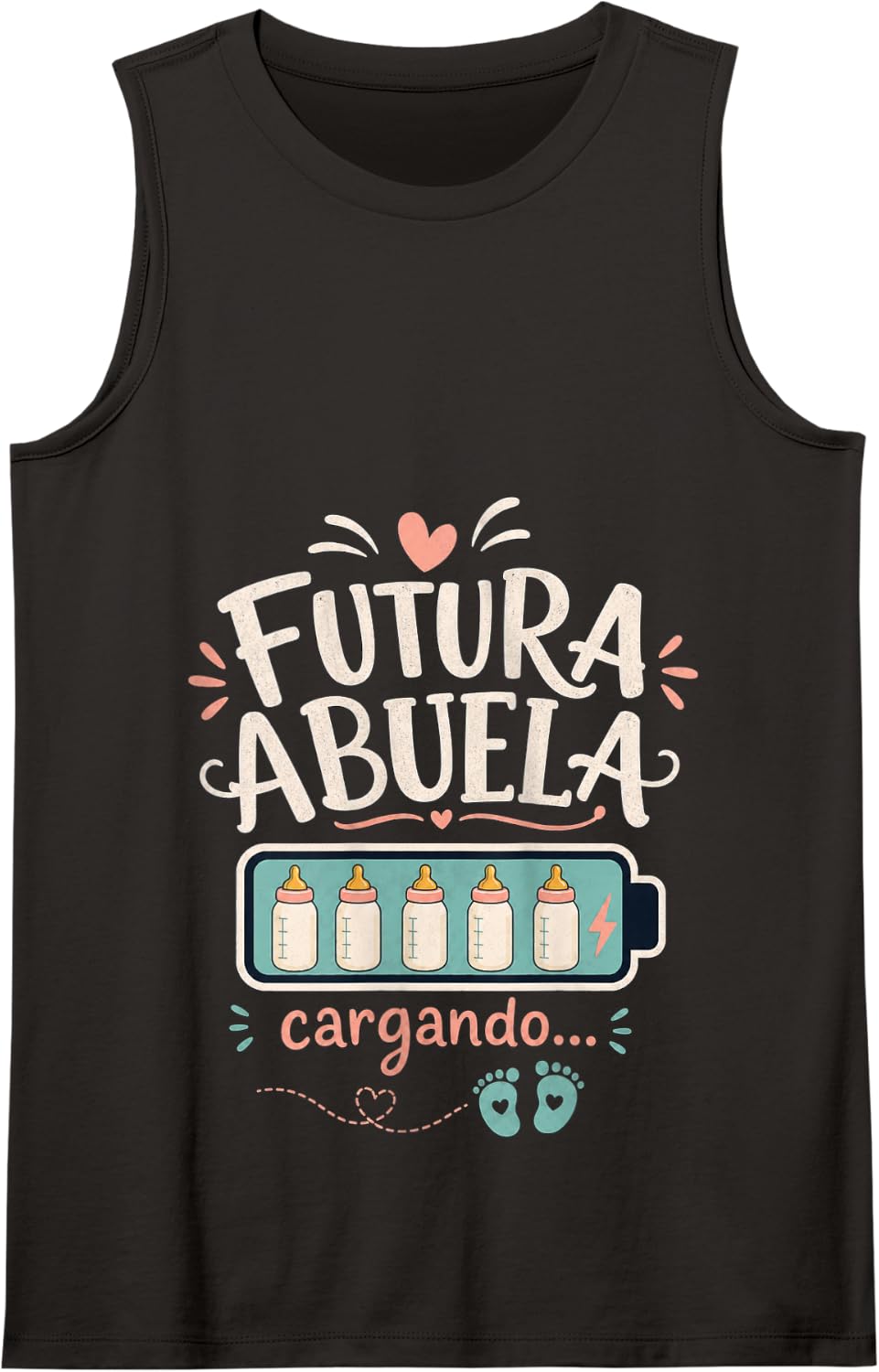 Futura Abuela Cargando Baby Bottles Design Tank Top - Black