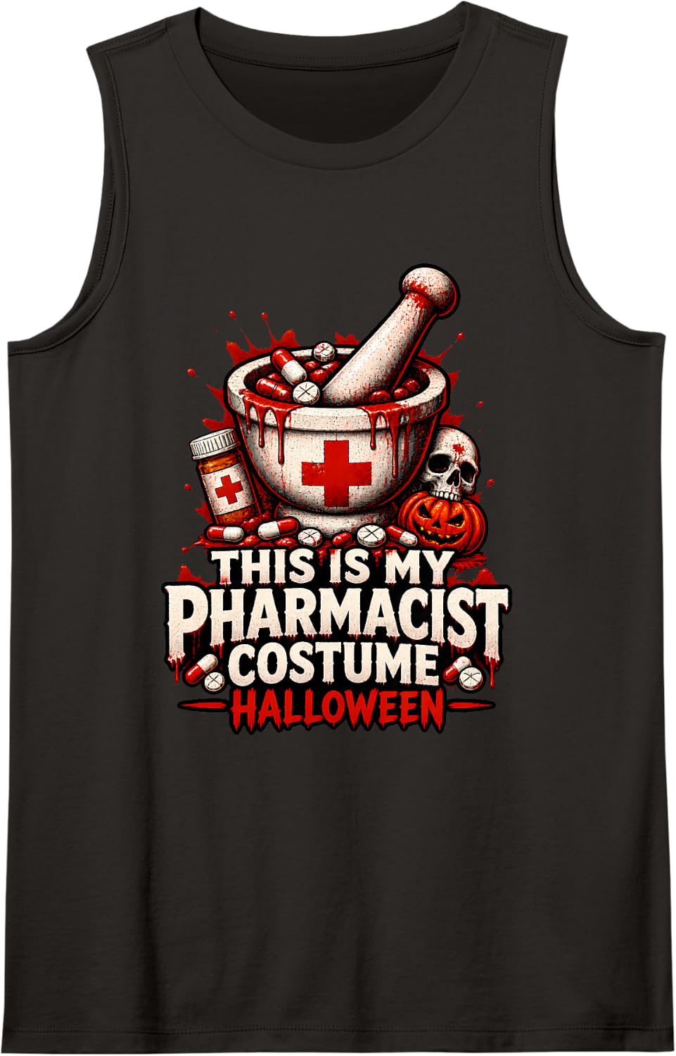 This is My Pharmacist Costume Halloween Pharmacist Costume Sleeveless Tank Top - Black