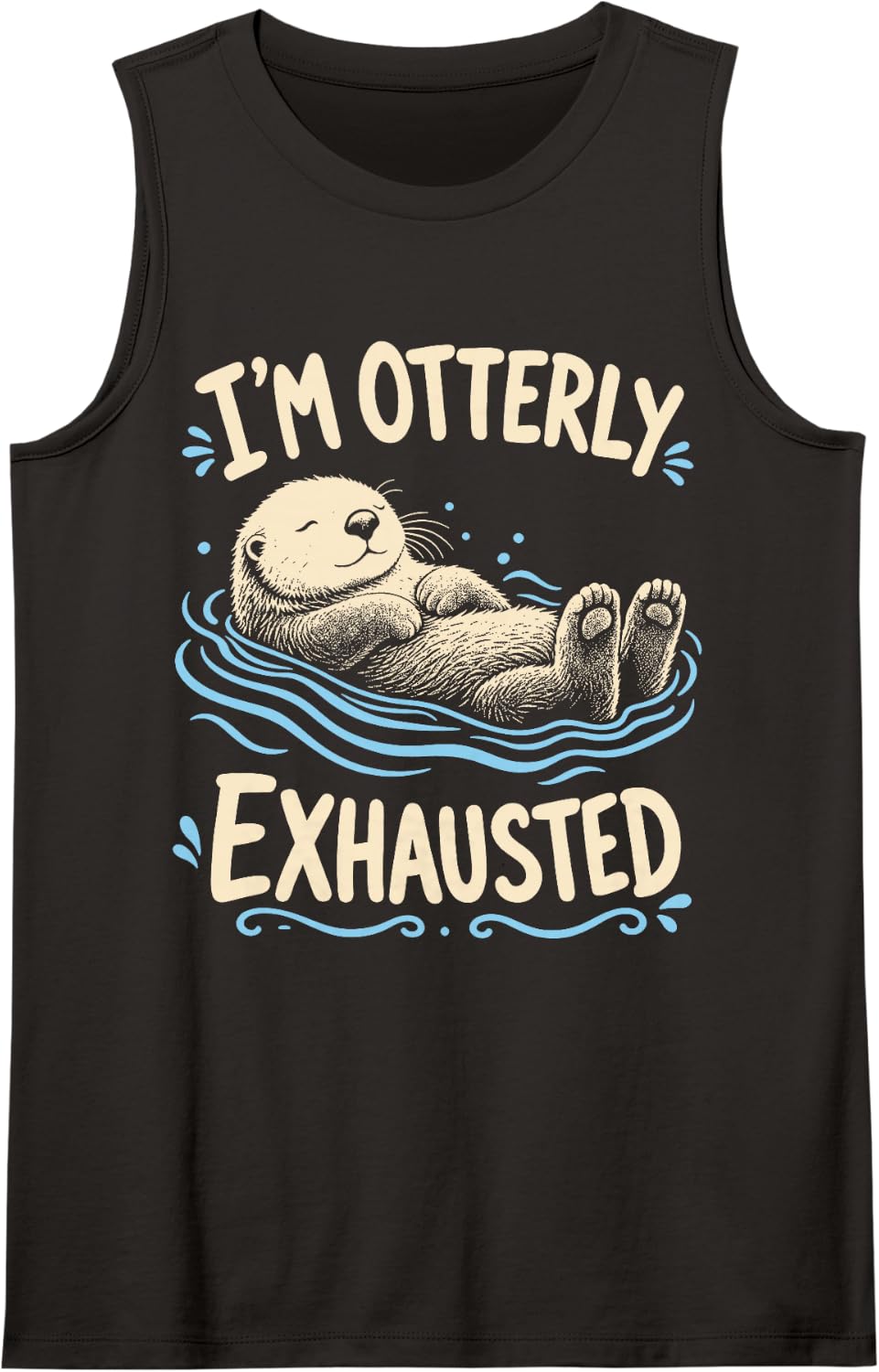 Funny Otter Lover Cute Otters Sleeveless Tank Top - Black