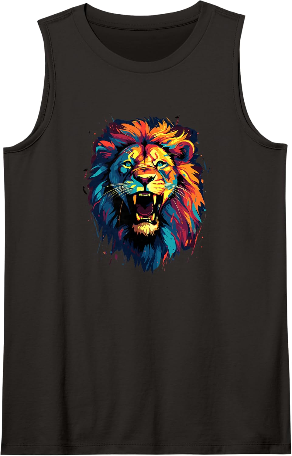 Lion Leon Print Animal Africa Lions Tank Top - Black