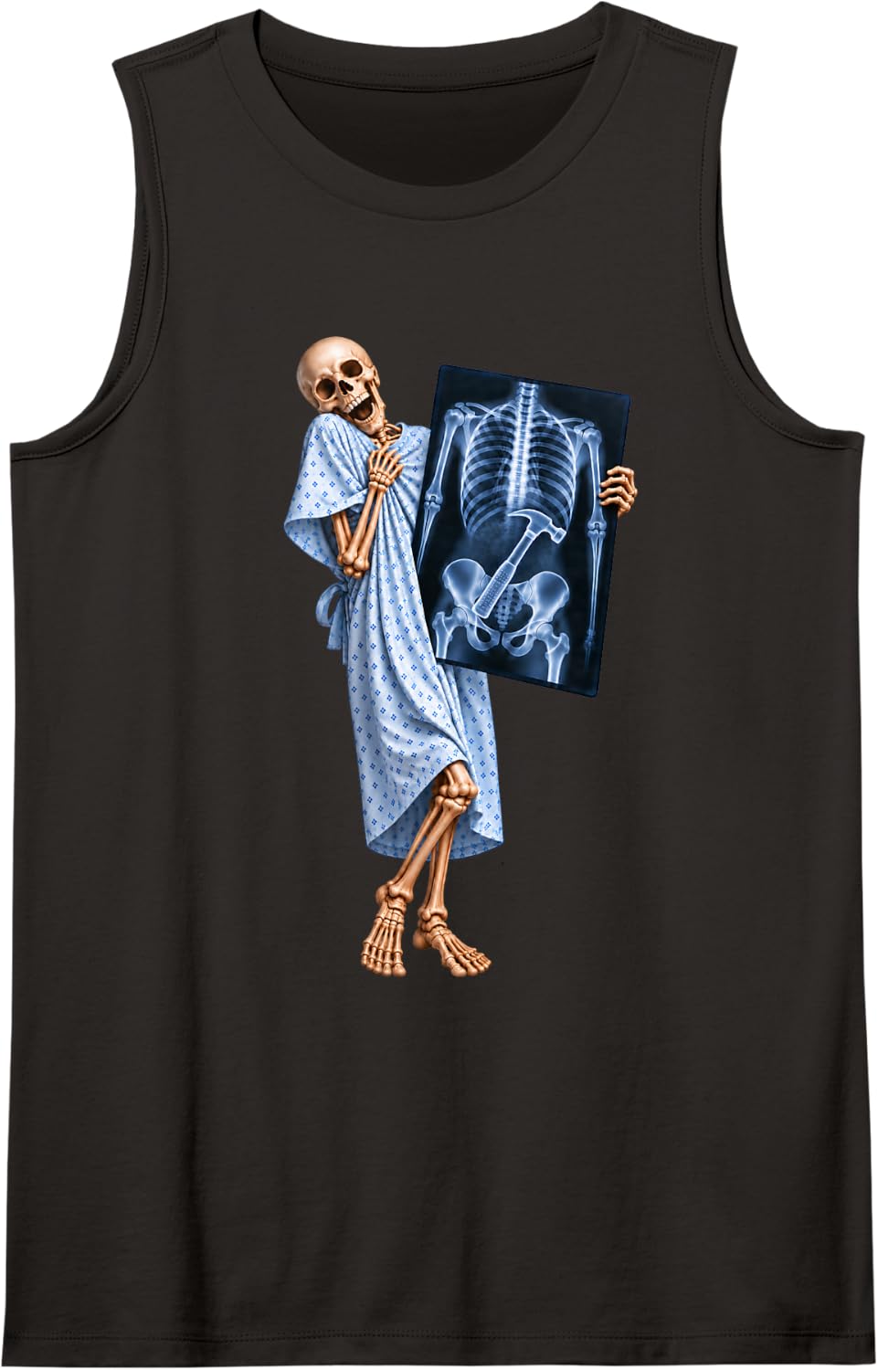 Hammer Carpenter Handyman Construction Builder Radiology Dad Sleeveless Tank Top - Black