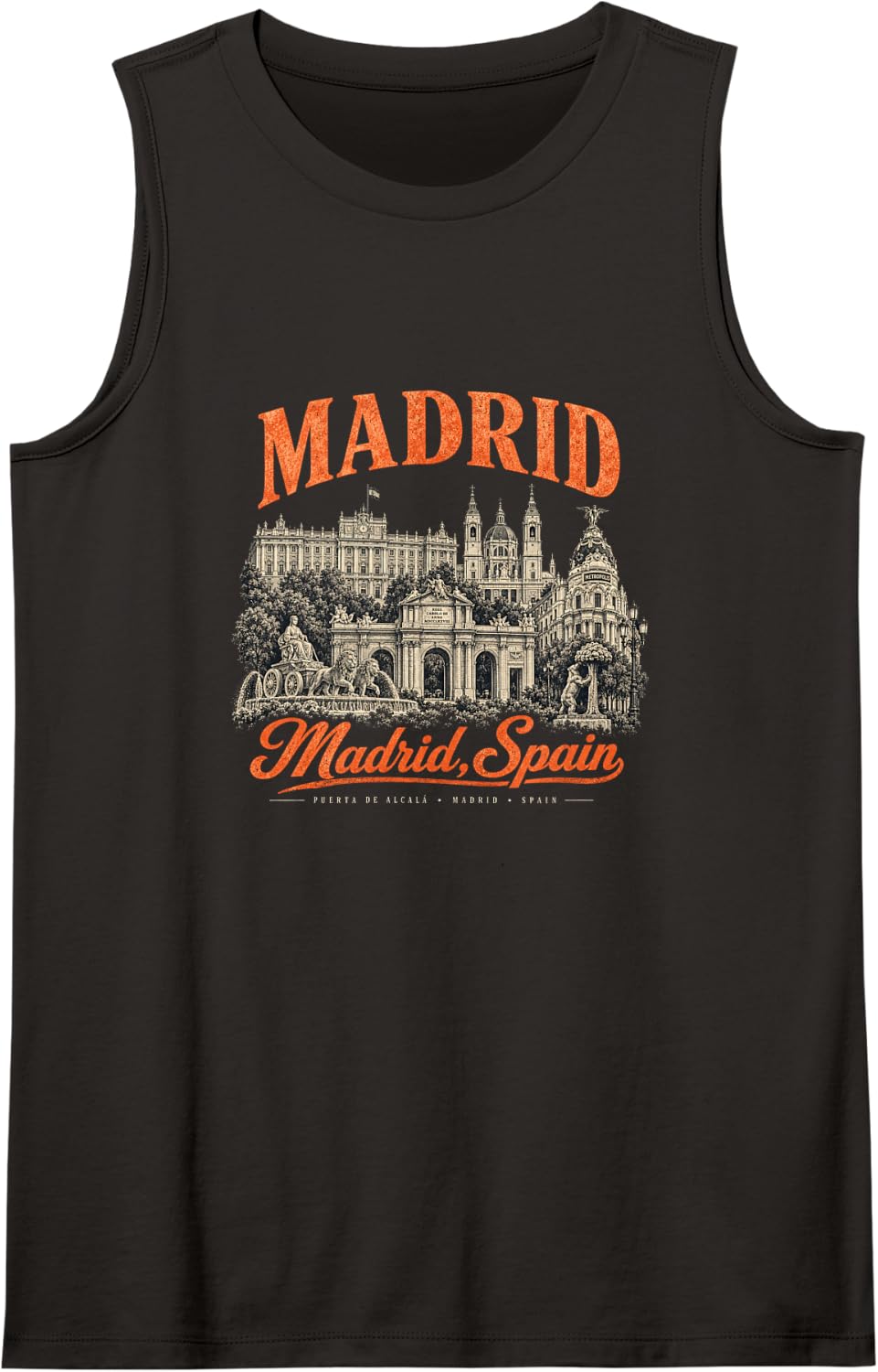 Spain Madrid Spanish Souvenir España Flag Reminder Sleeveless Tank Top - Black