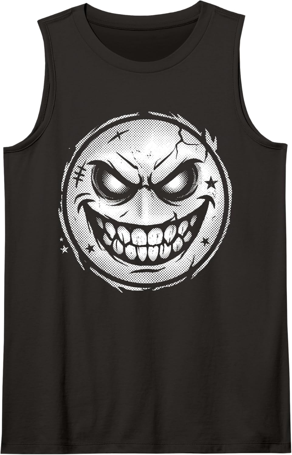 Evil Smile Skater Skating Grunge Y2k Sleeveless Tank Top - Black