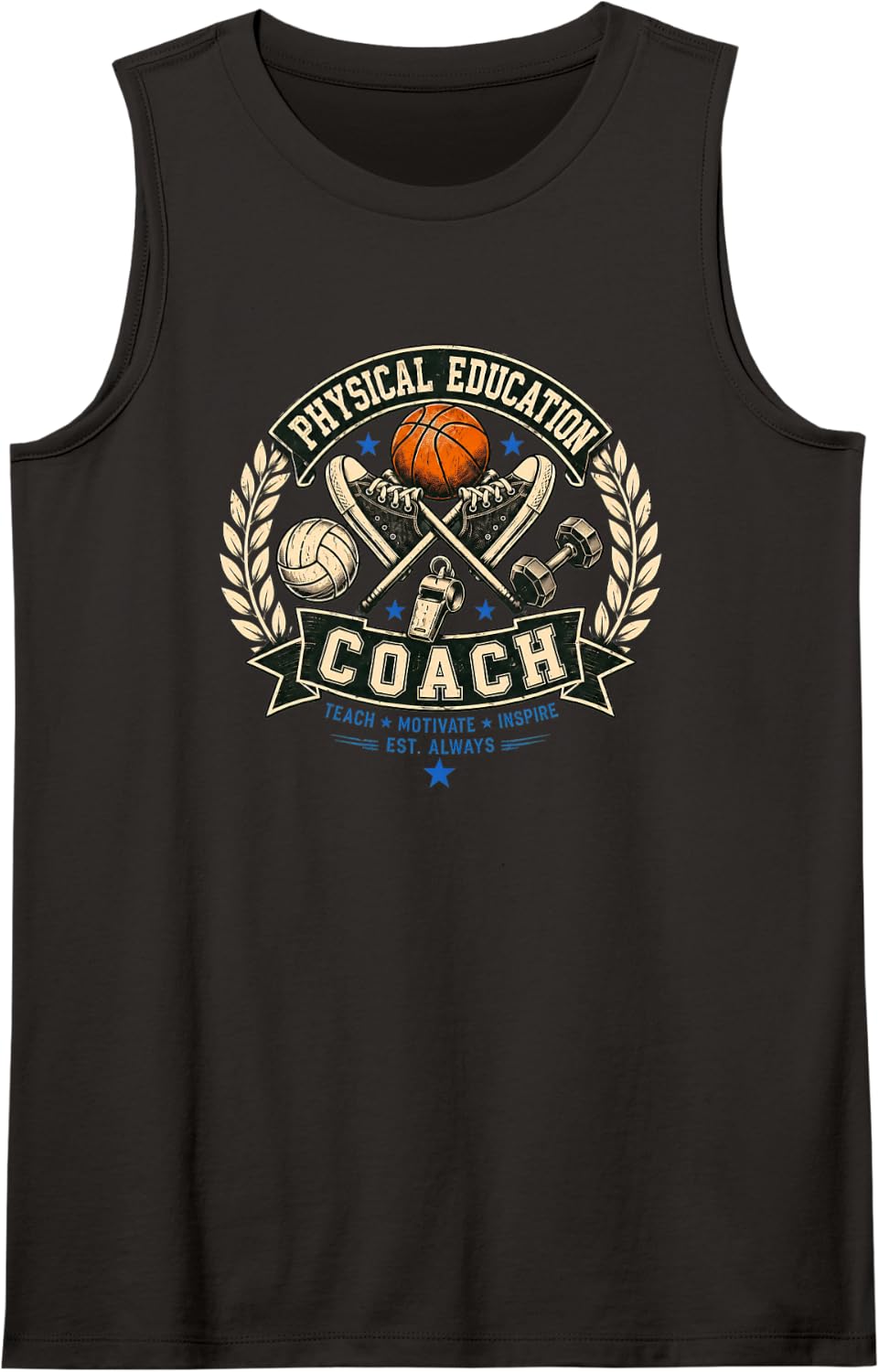 Education Uniform School Student Sleeveless Tank Top - Black