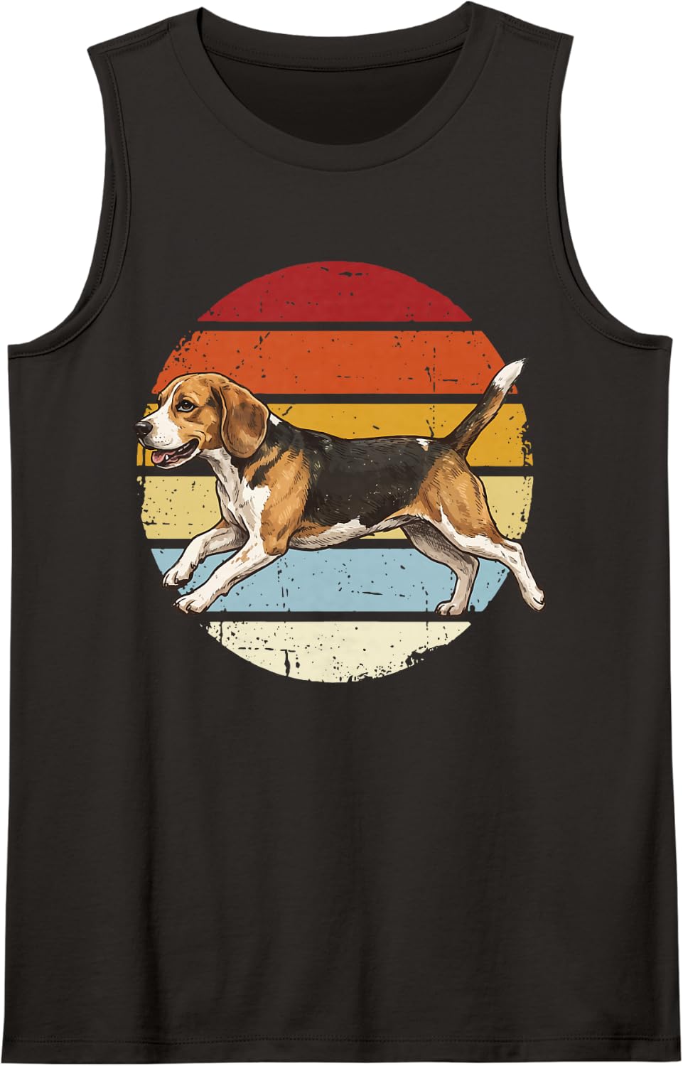 Beagle Retro Sleeveless Tank Top - Black