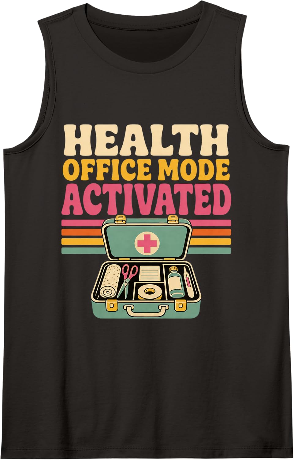 Health Office Mode Activated School Nurse Gift Nurse Week Sleeveless Tank Top - Black