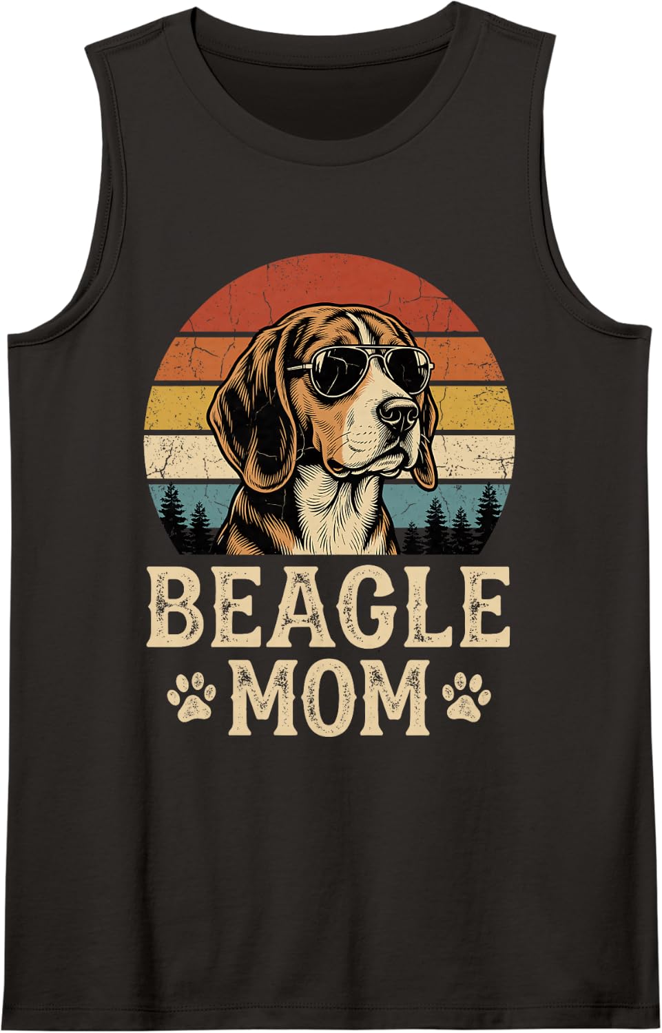 Beagle Mom Sleeveless Tank Top - Black
