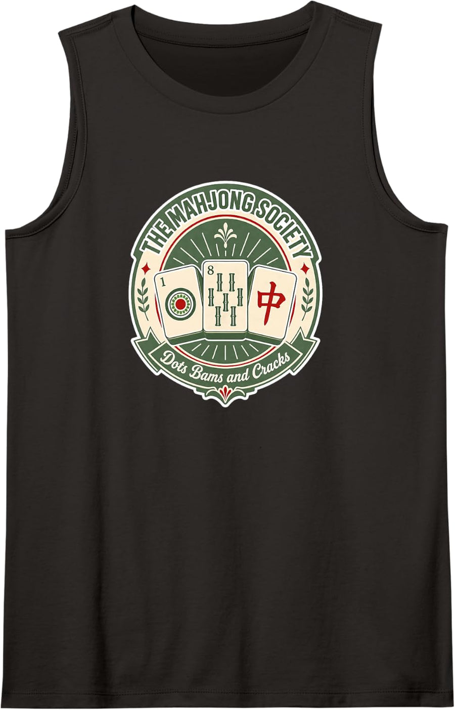 The Mahjong Society Social Club Game Night Players Tank Top - Black
