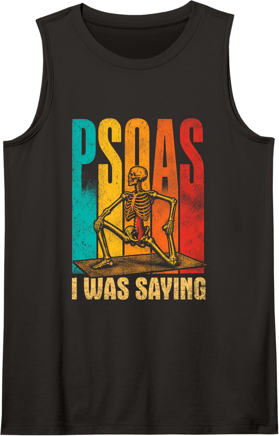 Psoas Muscle Skeleton Anatomy Massage Therapist Bodywork Tank Top - Black