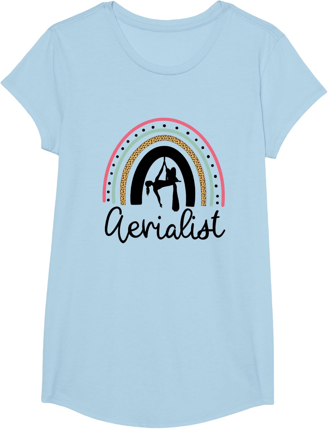 Aerialist Silks Rainbow Dance Design / Aerial Silk Dancer T-Shirt - Girls Baby Blue