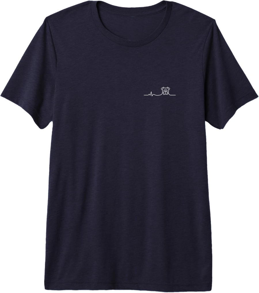 Cane Corso Heartbeat Minimalist Dog Lover Design Premium Tri-Blend T-Shirt - Navy Blue