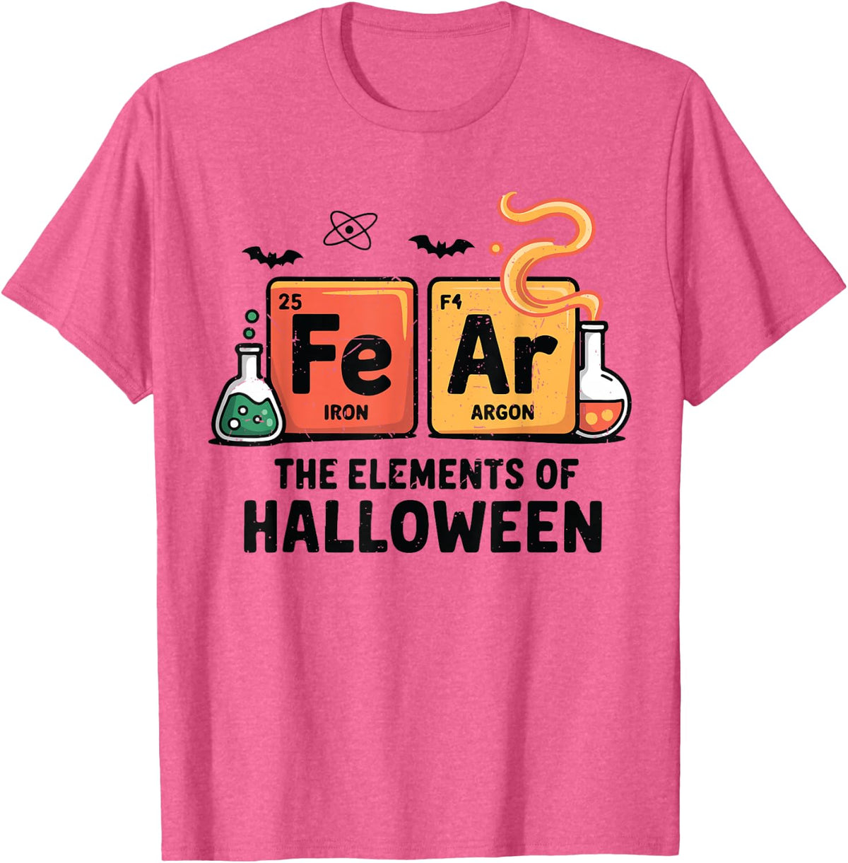 Fear Elements of Halloween Costume Science Teacher Chemistry T-Shirt - Pink Heather