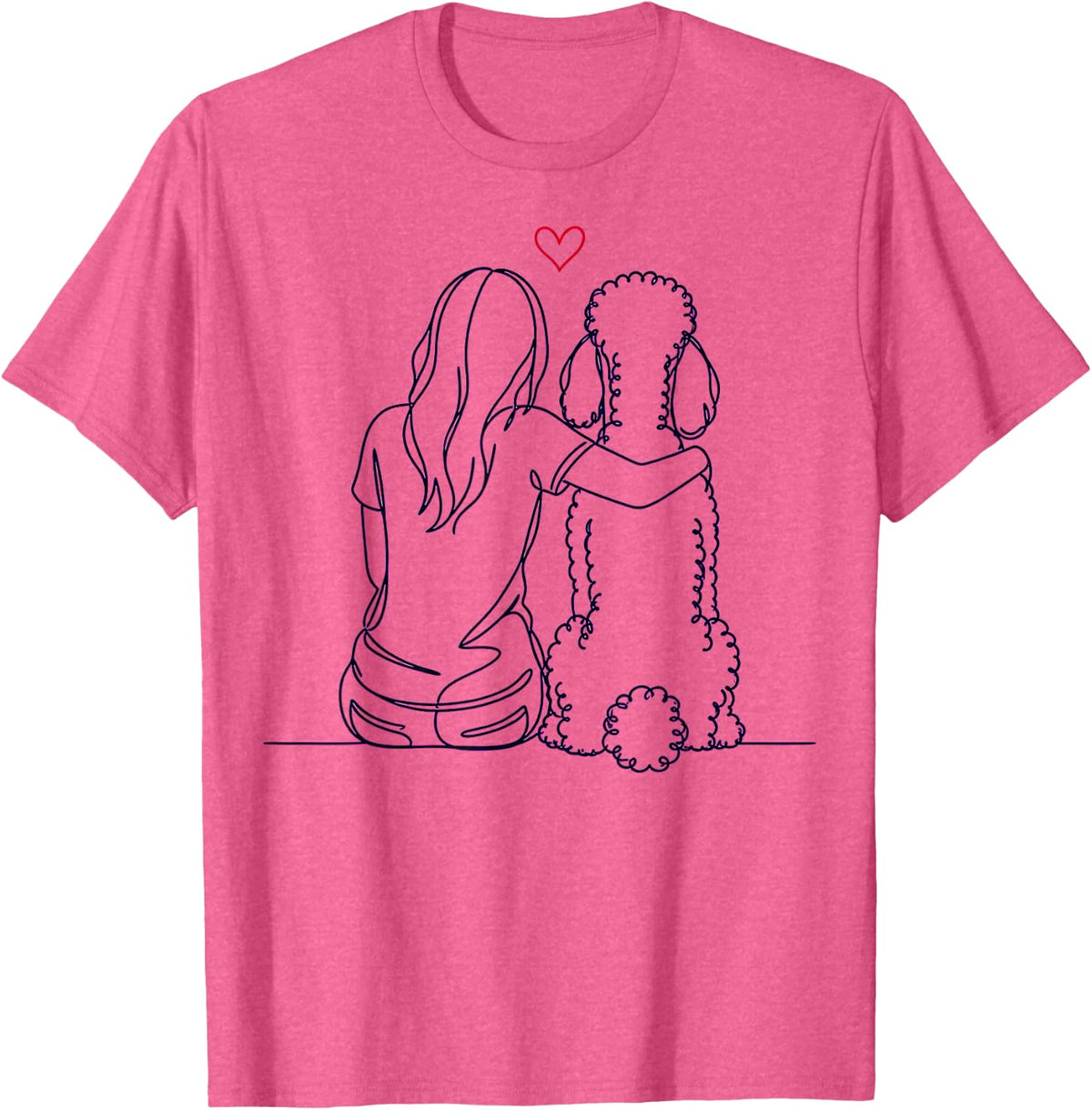 Standard Poodle Hug T-Shirt - Pink Heather