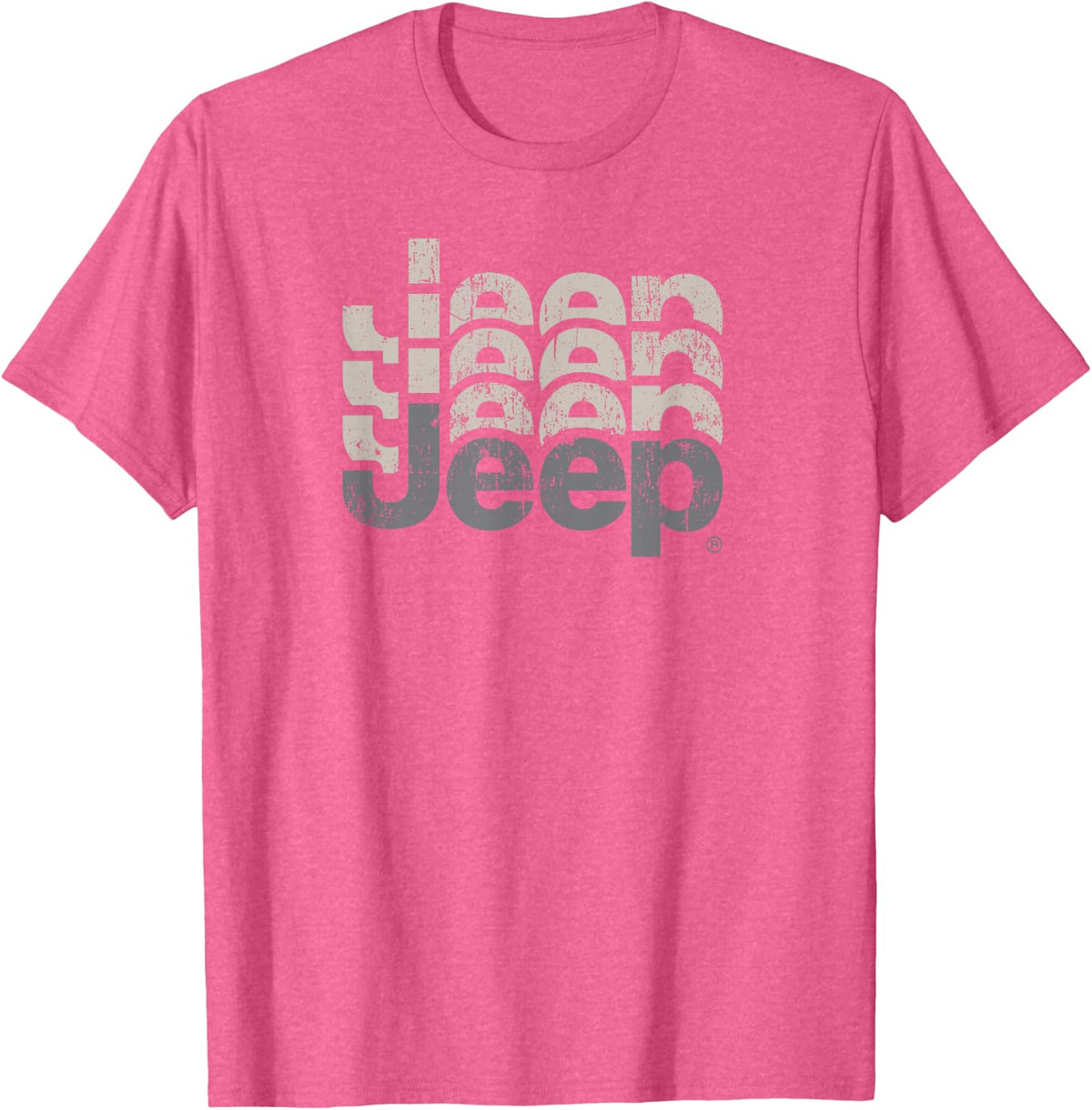 Officially Licensed Jeep Merch | Repeating Logo Jeep T-Shirt - Pink Heather