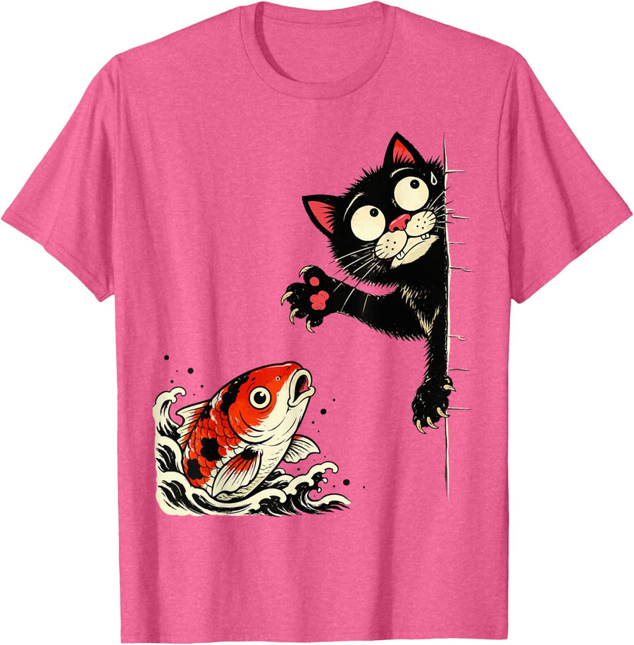 Koi Fish Koi Carp Japanese KOI-CAT Koi Garden-Pond Koi T-Shirt - Pink Heather