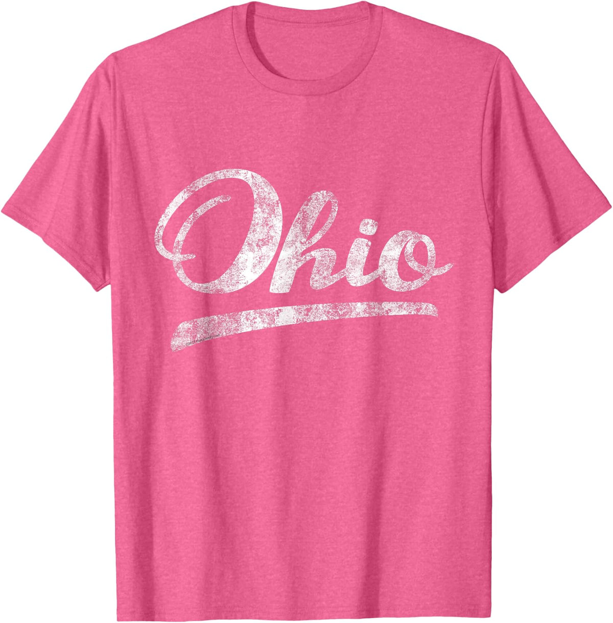 Vintage Script Home State Ohio Gift for Women Men Kids T-Shirt - Pink Heather