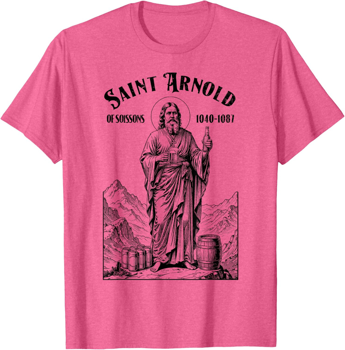 Beer Brewing Patron Saint Arnold Brewmaster Home Brew T-Shirt - Pink Heather