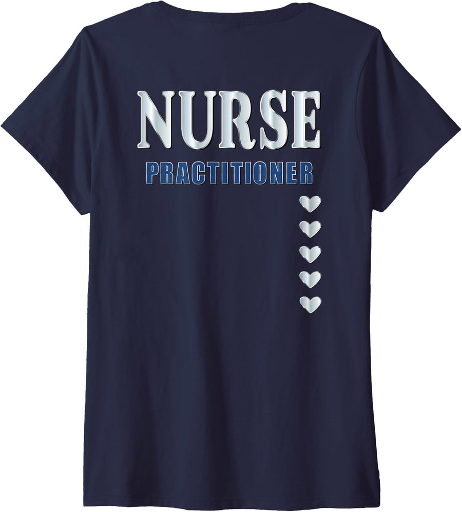 Women's Clinical Internal Medicine, Nurse Practitioner V-Neck T-Shirt - Navy Blue