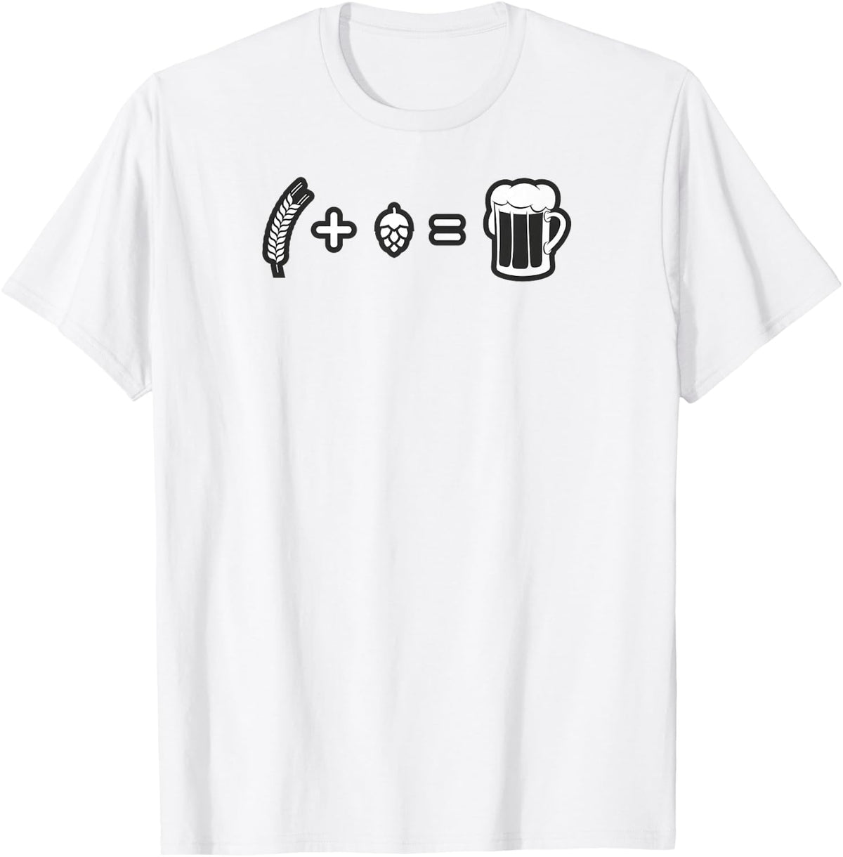 Wheat Plus Hops Equals Beer Funny Beer Formula Brewer T-Shirt - White