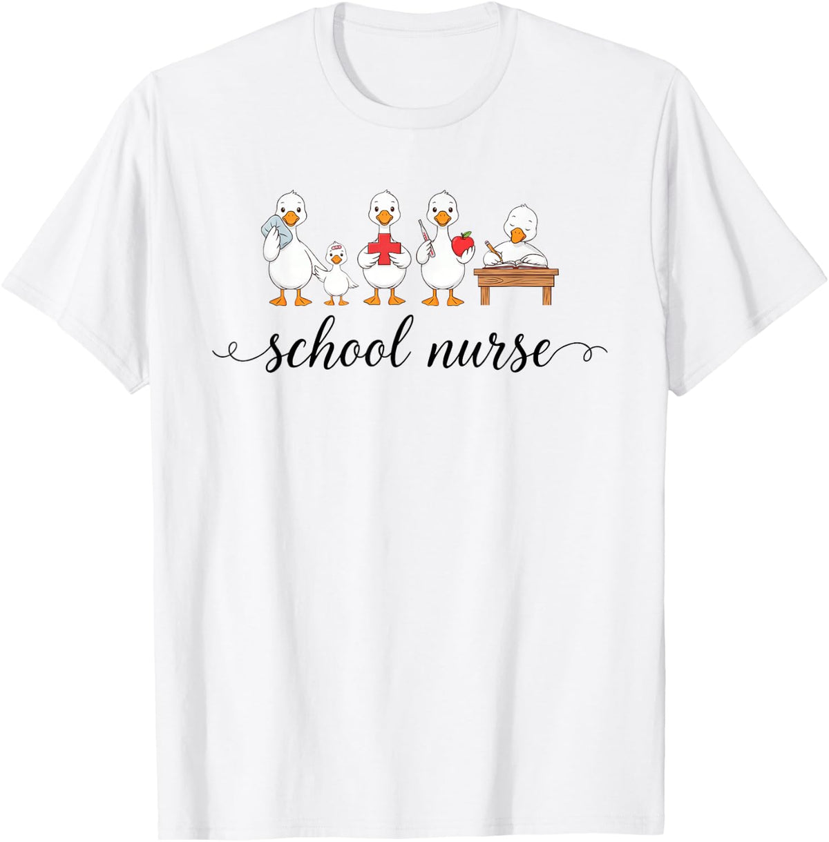 School Nurse Infirmary Health Nurses T-Shirt - White