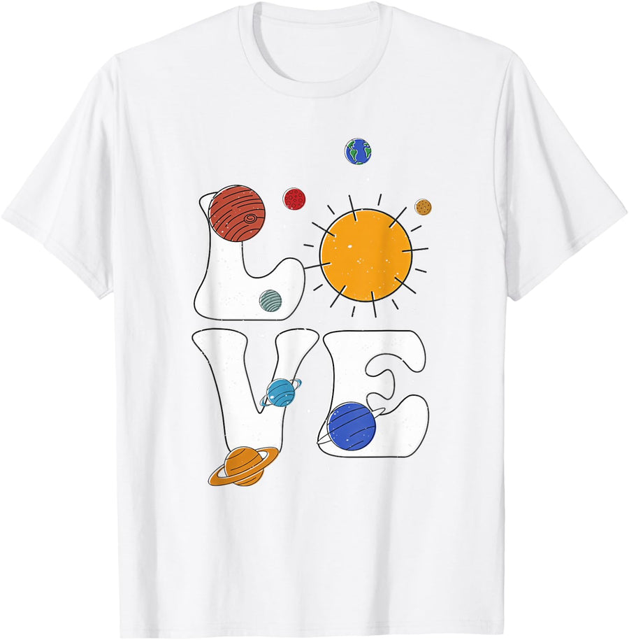 Astrology Solar System Planets Love T-Shirt - White