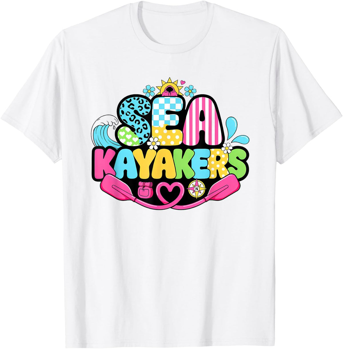 Sea Kayaking Ocean Touring Kayaker Paddling T-Shirt - White
