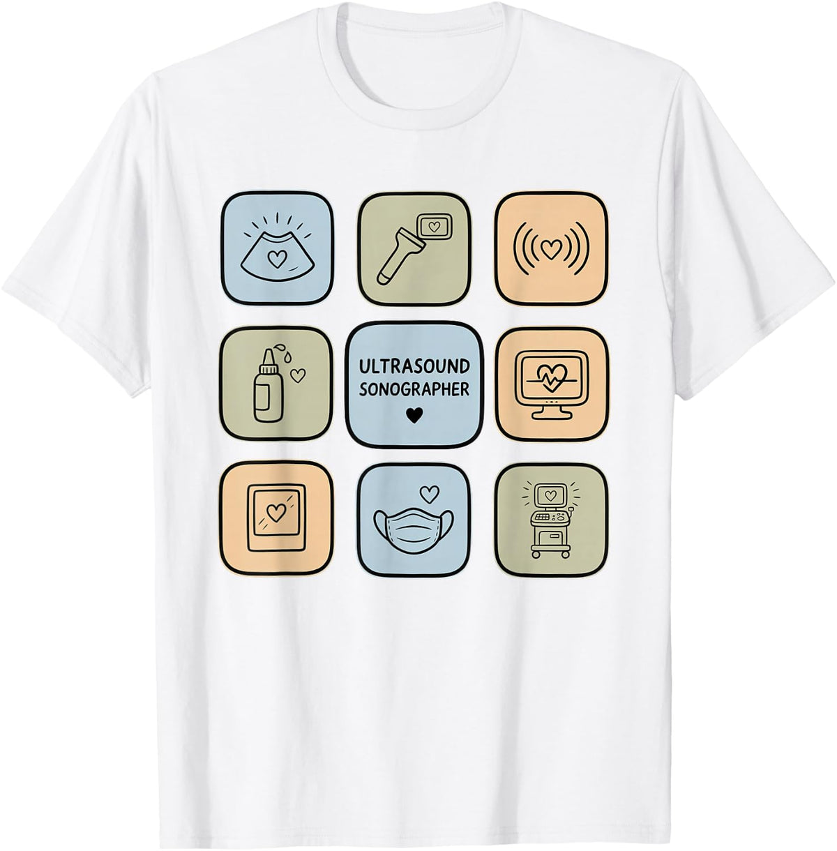 Ultrasound Sonographer Tech Diagnostic Medical T-Shirt - White