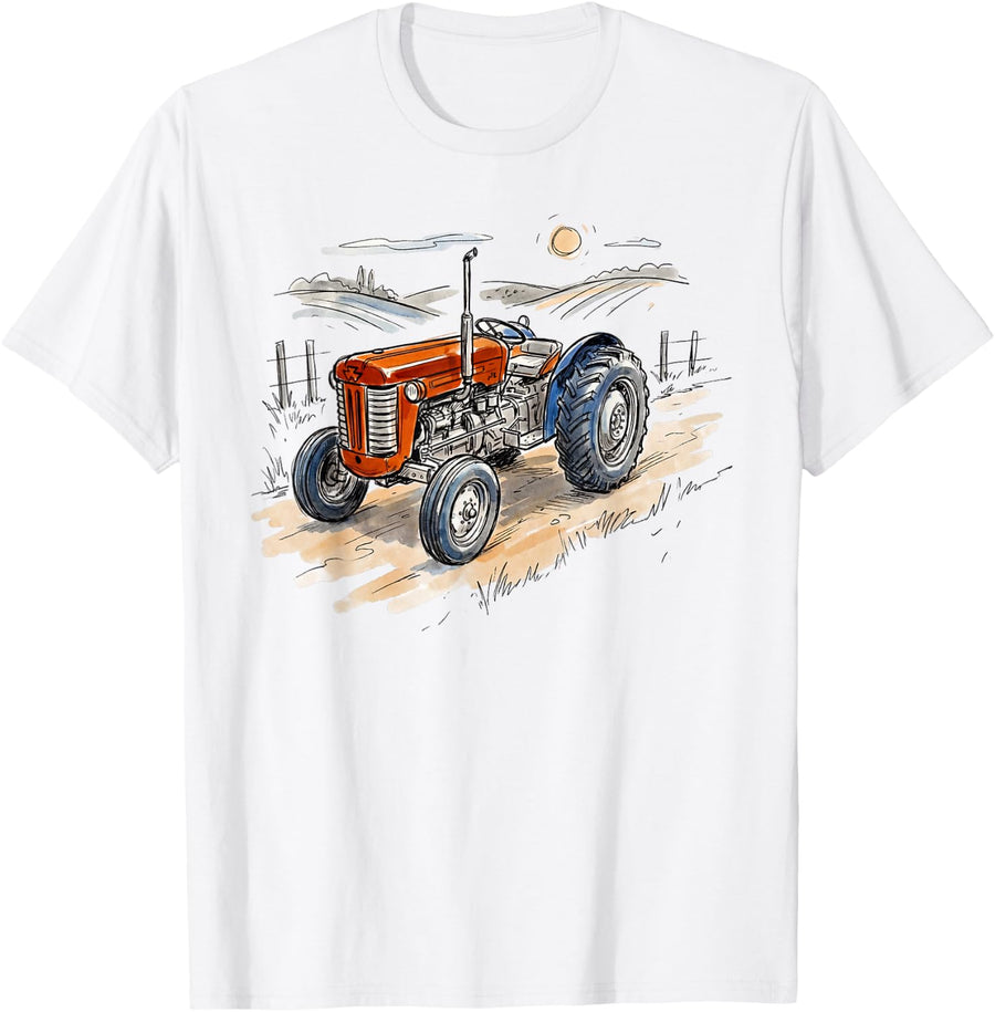 Vintage Tractor T-Shirt - White