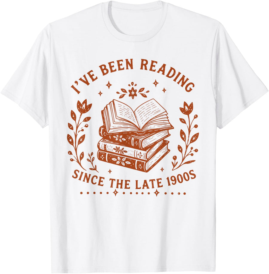 I've Been Reading Retro 1900s Gen X Bookworm Cottagecore T-Shirt - White