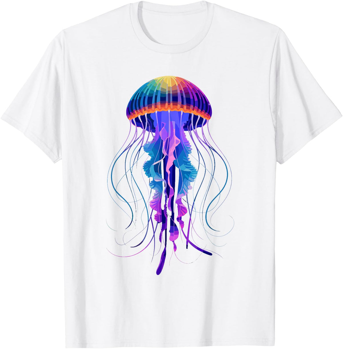Cute Glowing Jellyfish Underwater Diver Fish Sea Lovers T-Shirt - White