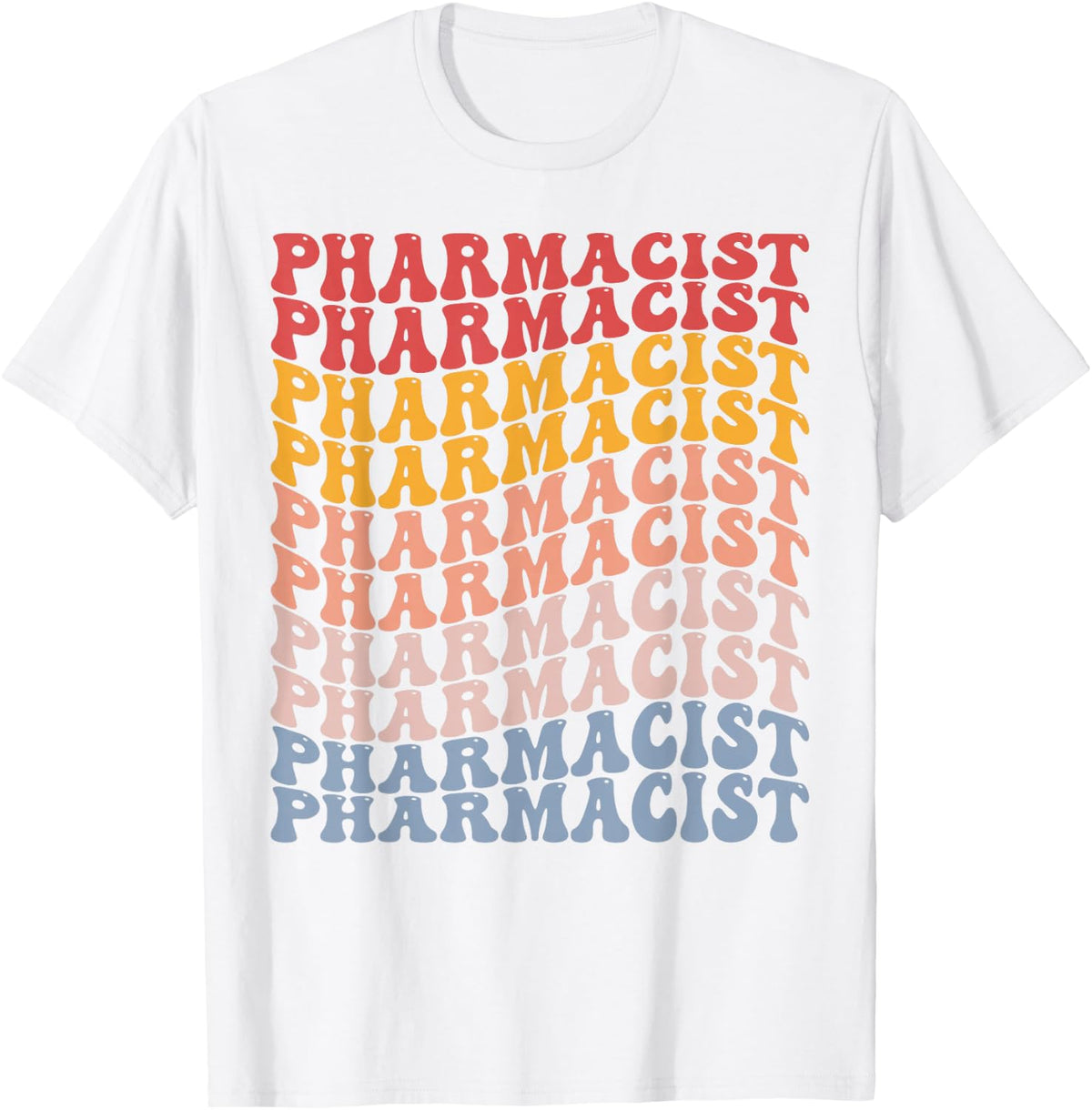 Pharmacist Groovy Retro T-Shirt - White