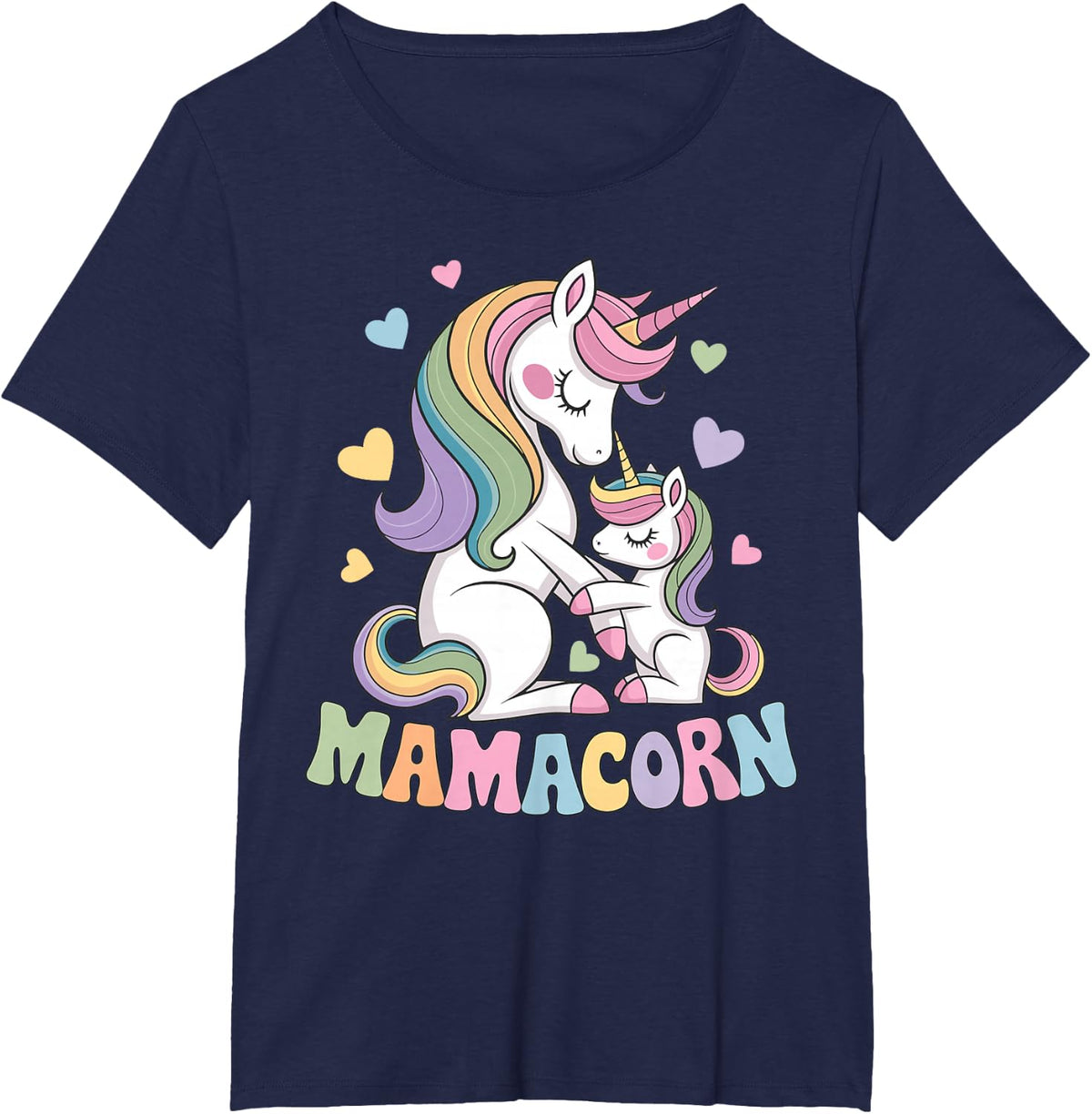 Funny Mamacorn Unicorn Mothers Day Mom Women Mother T-Shirt - Navy Blue