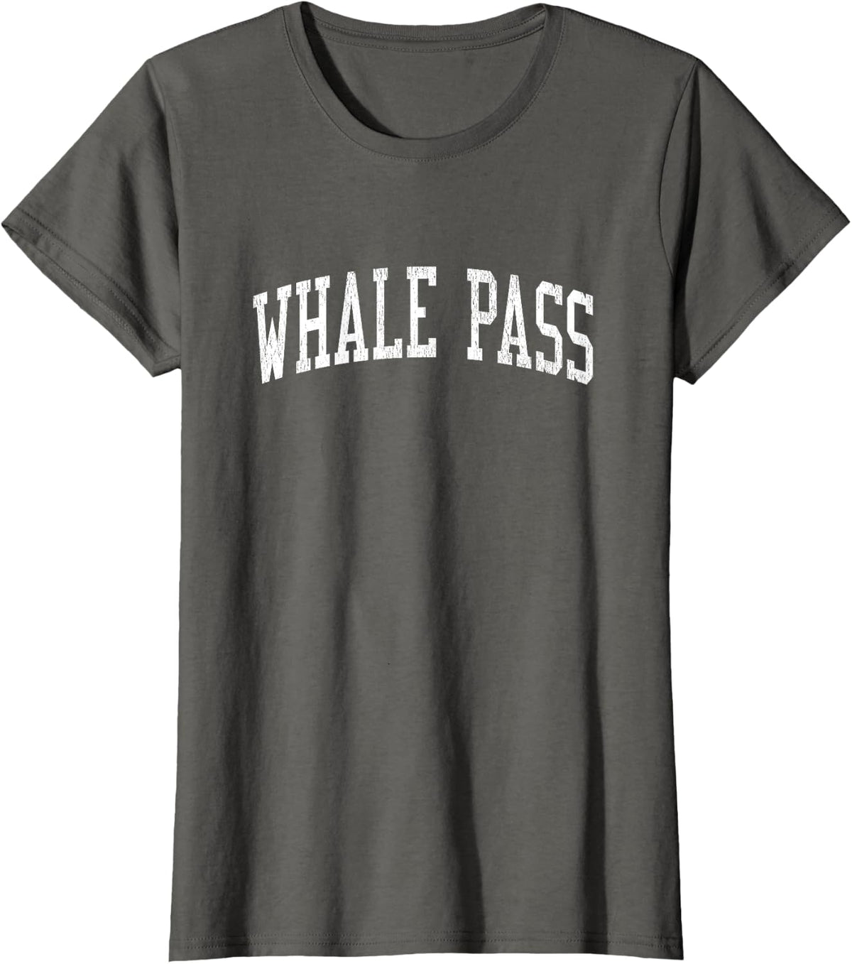 Whale Pass AK Vintage Athletic Sports JS02 T-Shirt - Asphalt Grey
