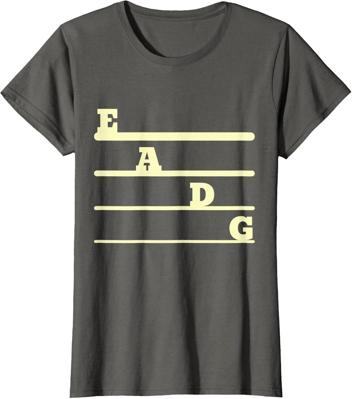 Bass Strings E-A-D-G Bassist T-Shirt - Asphalt Grey