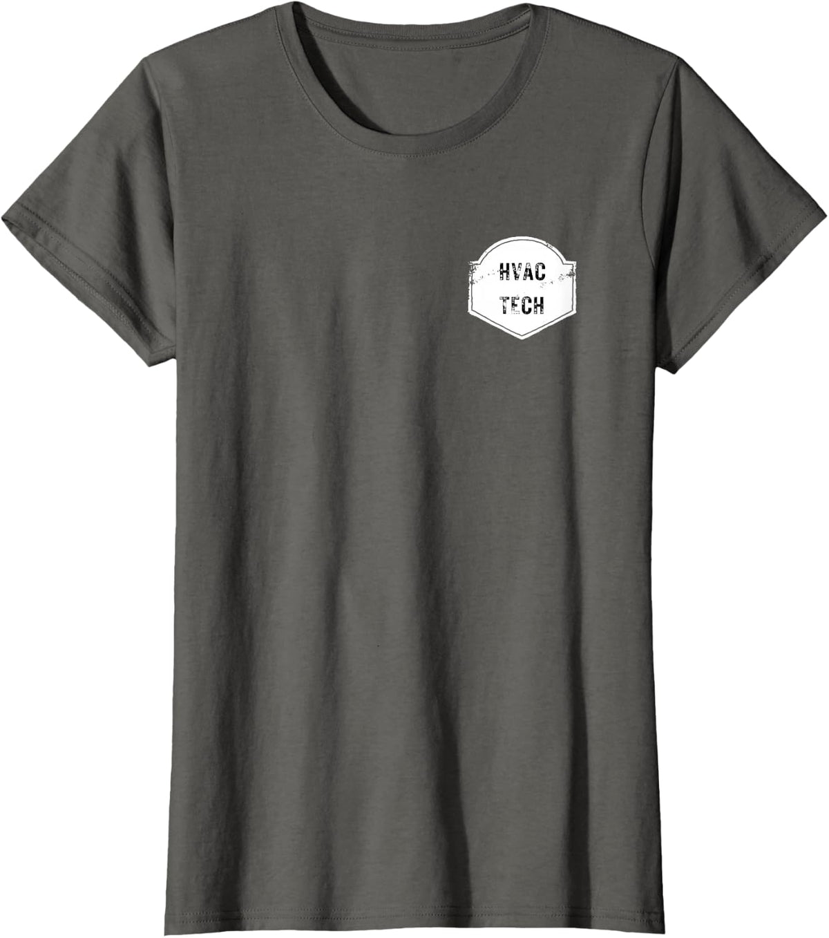 HVAC Tech Bold Front and Back Badge T-Shirt - Asphalt Grey