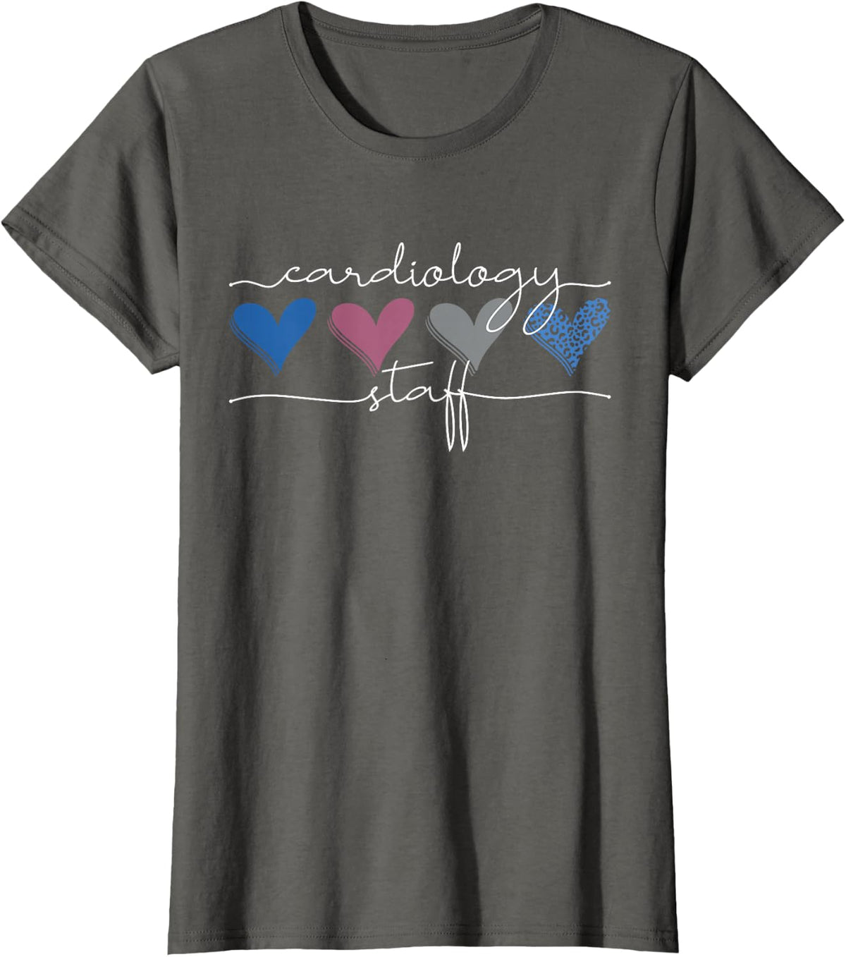 Cardiology Staff Teams Crews Medical Assistant Nurse Nursing T-Shirt - Asphalt Grey