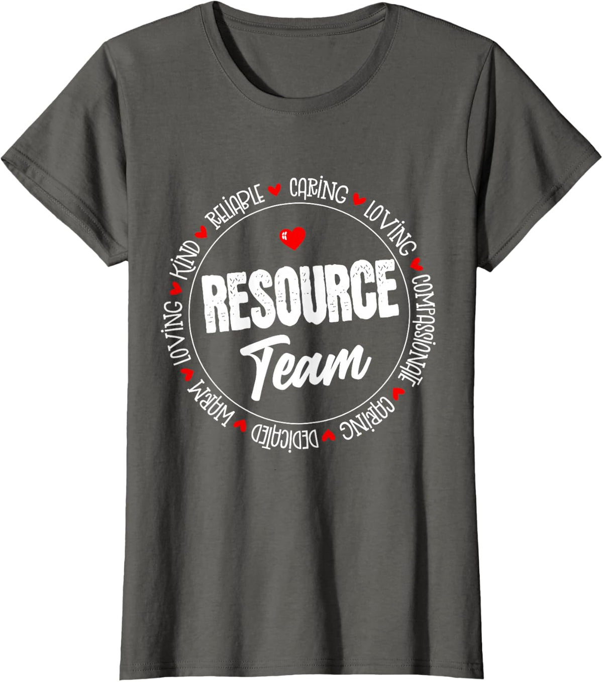 Matching Resource Team Teacher Love Teach Inspire Team Squad T-Shirt - Asphalt Grey