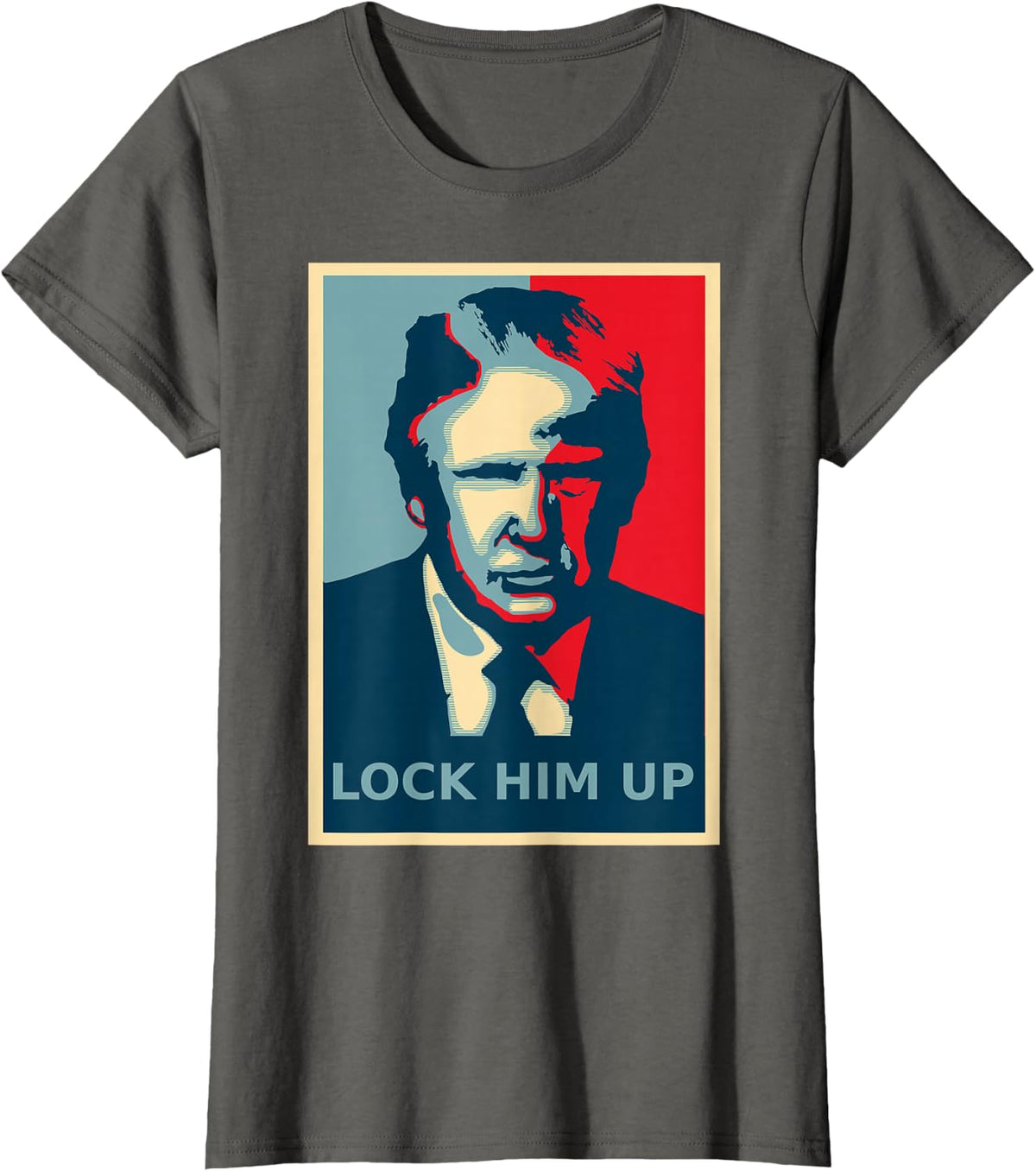 Lock Him Up Shirt Impeach Trump Traitor Anti-Trump T-Shirt T-Shirt - Asphalt Grey