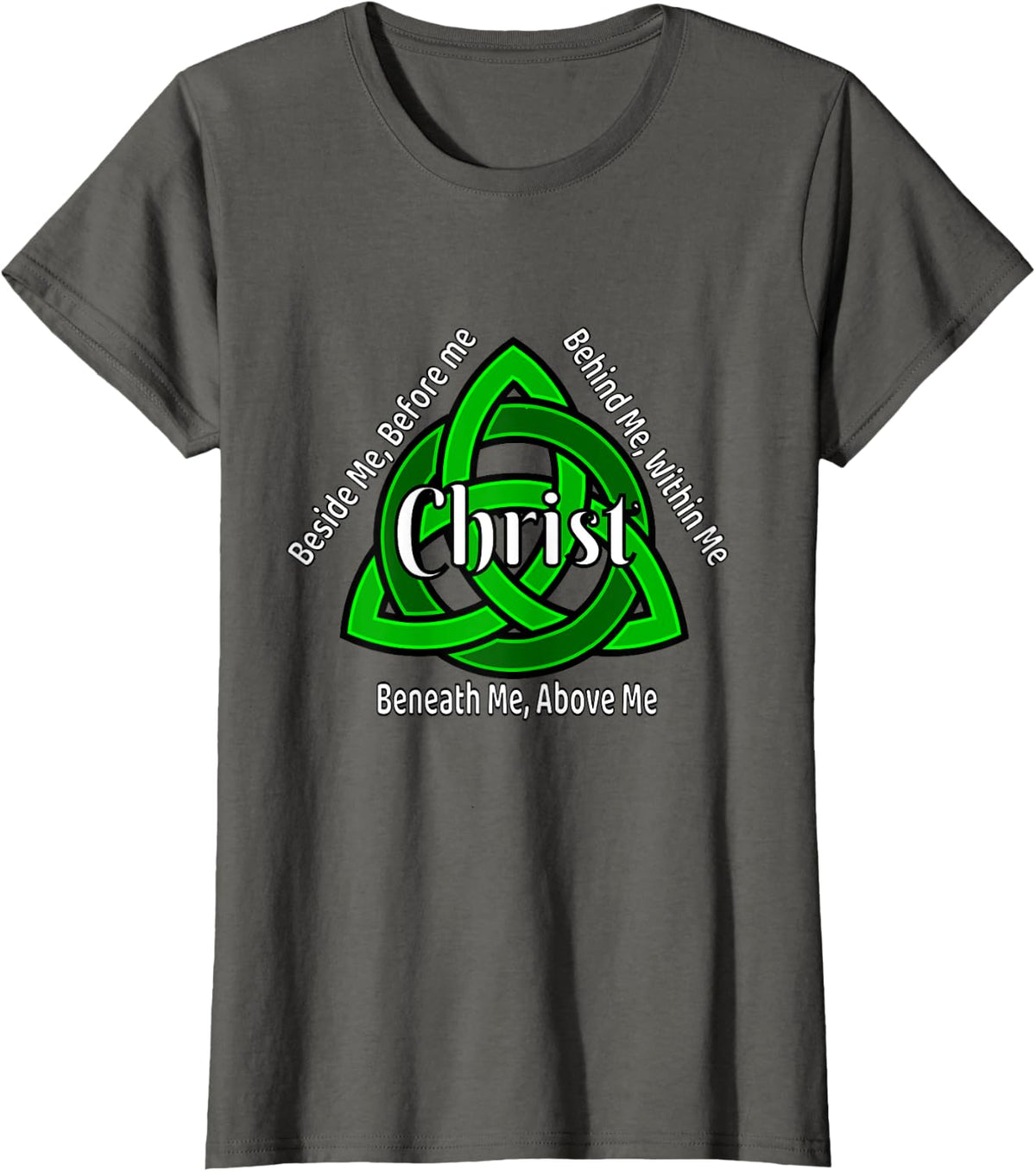 Celtic Trinity Knot Shirt St Patricks Prayer Christian Gifts T-Shirt - Asphalt Grey