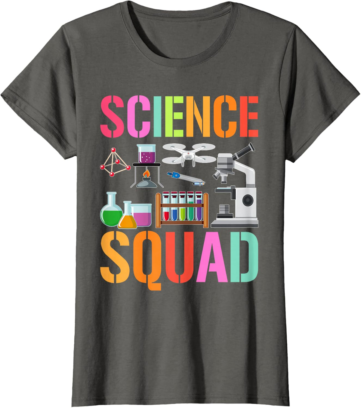 Vintage SCIENCE SQUAD Technology Teacher Team Student STEM T-Shirt - Asphalt Grey