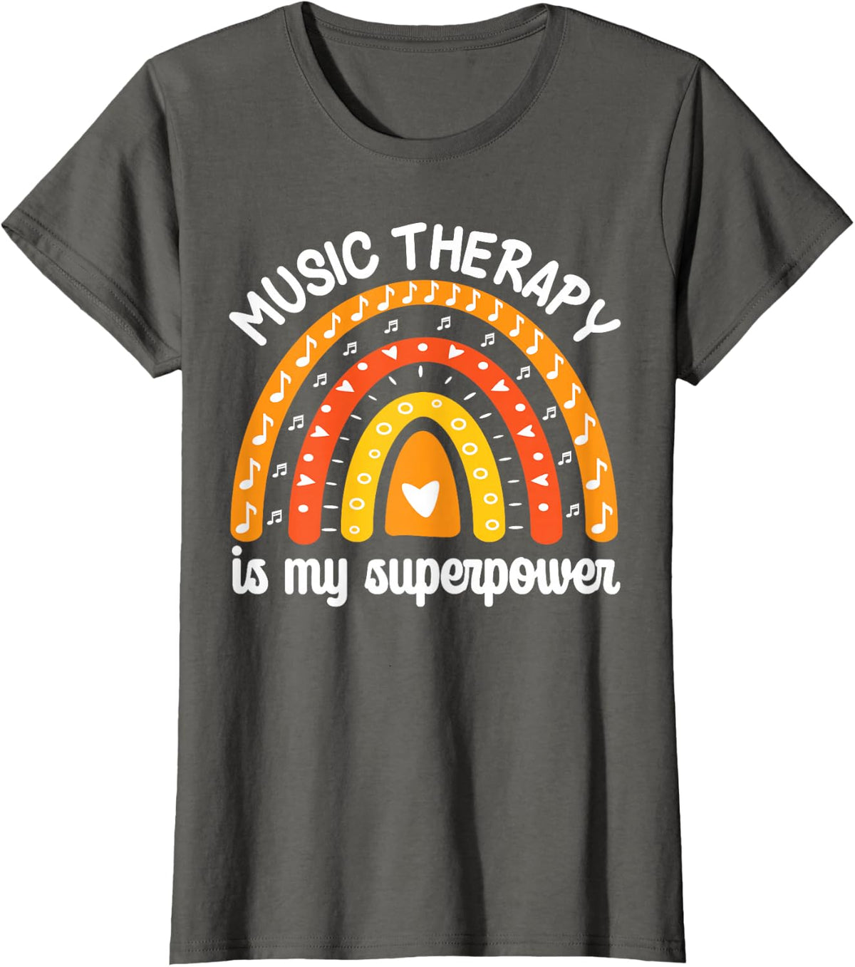 Music Therapy Is My Superpower Music Therapist T-Shirt - Asphalt Grey