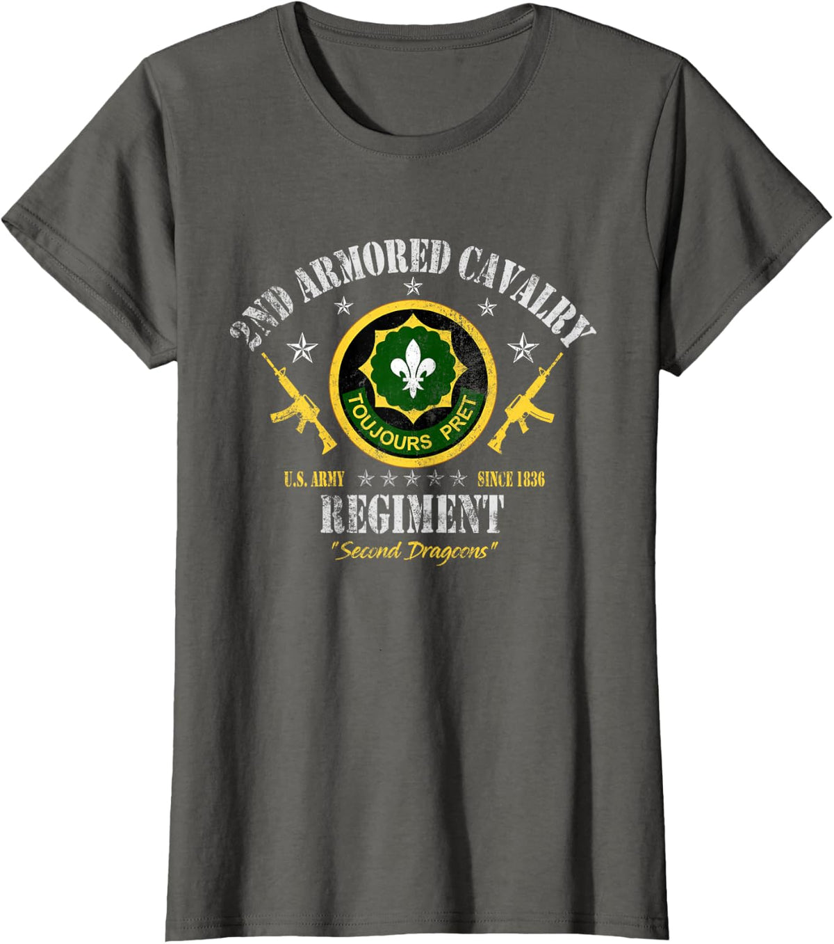 2nd Armored Cavalry Regiment Veteran Patriotic Veterans Day T-Shirt - Asphalt Grey