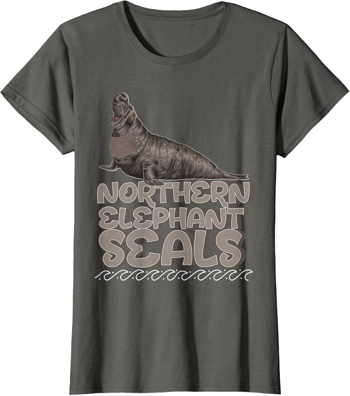 Seal Portrait - Northern Elephant Seal T-Shirt - Asphalt Grey