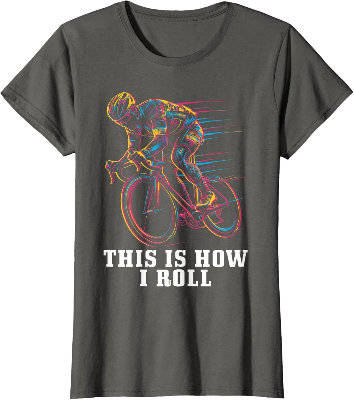 Cycling Road Bike Funny Bicycle Cyclist T-Shirt - Asphalt Grey