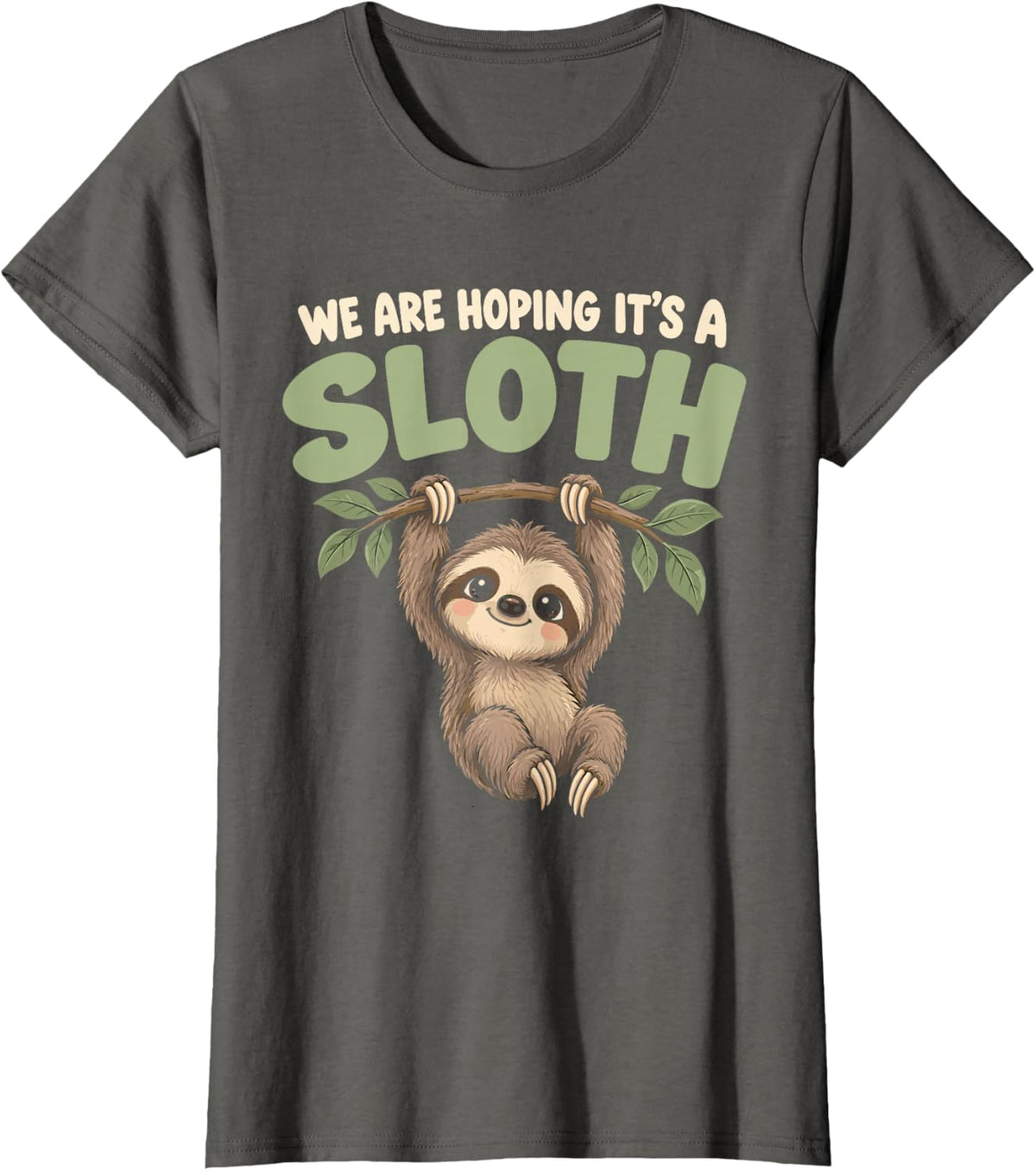 Pregnancy Announcement - Sloth T-Shirt - Asphalt Grey