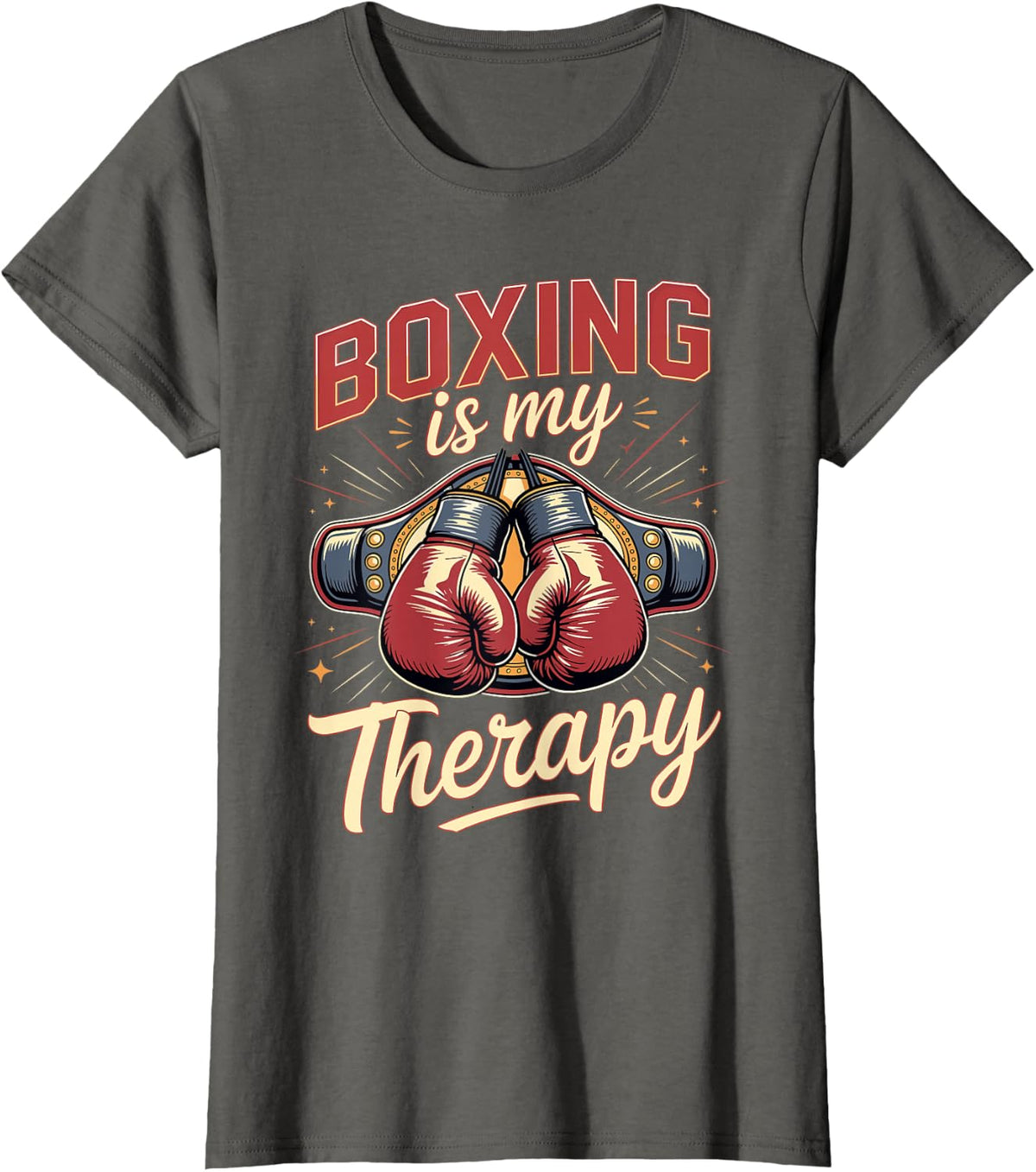 Boxing is My Therapy Boxer Boxing Gym Training T-Shirt - Asphalt Grey