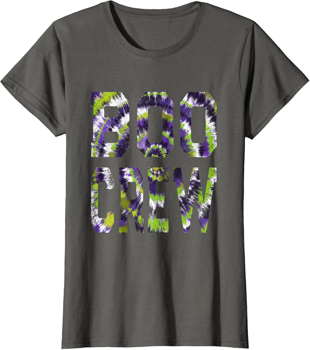 Boo Crew Tie Dye - Matching Halloween Haunt Team T-Shirt - Asphalt Grey