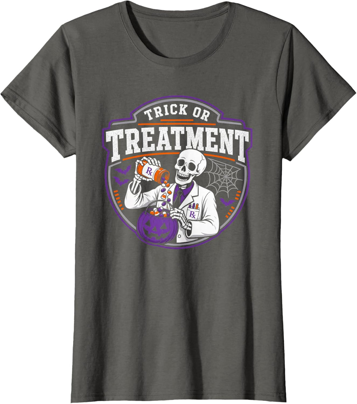 Halloween Pharmacist Trick Or Treatment T-Shirt - Asphalt Grey