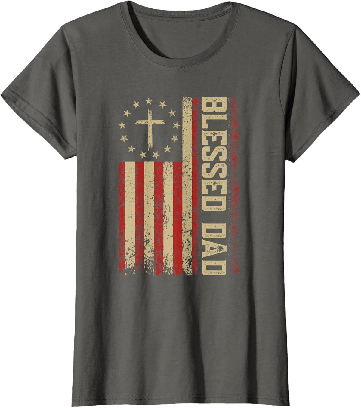 Christian Shirts For Men Fathers Day Tshirts For Blessed Dad T-Shirt - Asphalt Grey