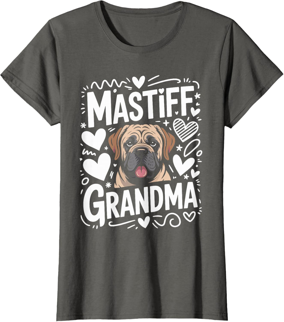 Mastiff Grandma Mastiffs T-Shirt - Asphalt Grey